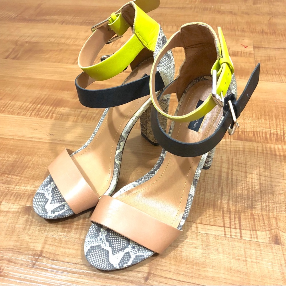 Zara Python Colorblock Heeled Ankle Strap Sandals - image 3